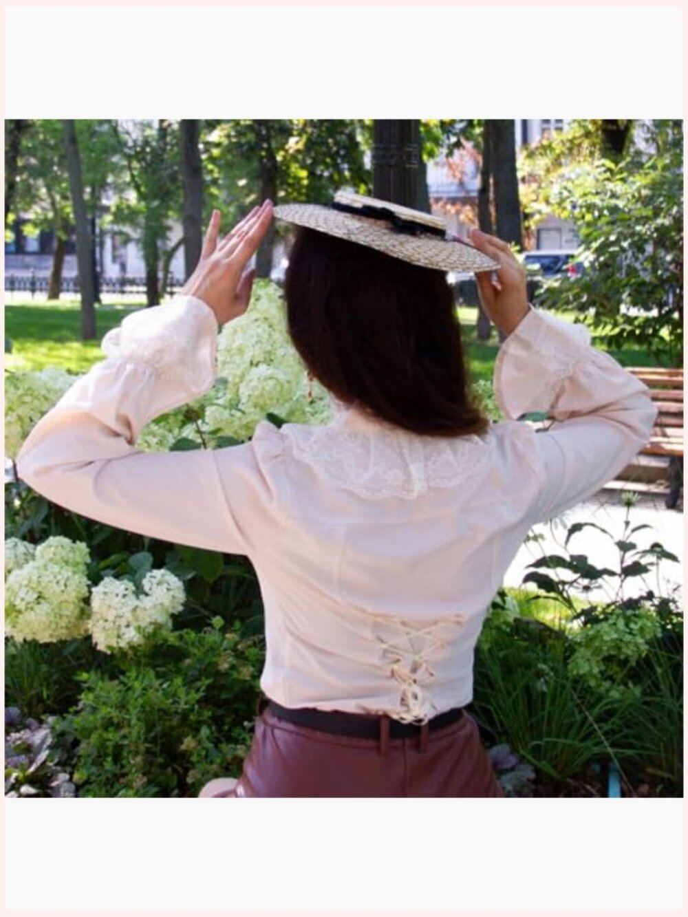 Victorian Blouse Long Sleeve Renaissance Shirt Gothic Button Down Tops - Picture 5 of 7